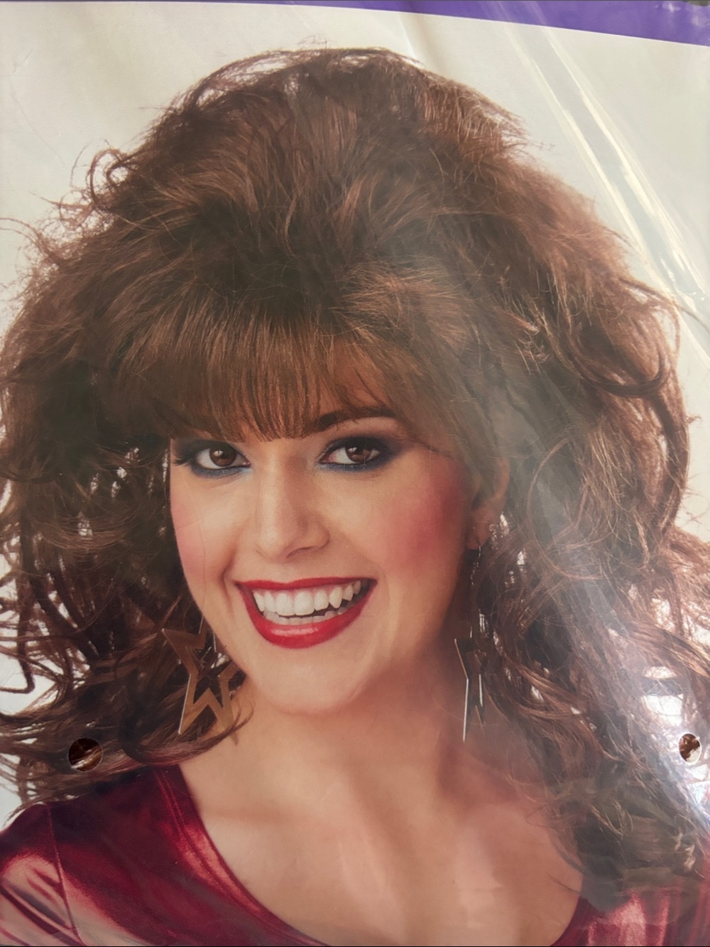 Red Beehive 80's WIG Halloween Costume Accessory Adult Teen 14+